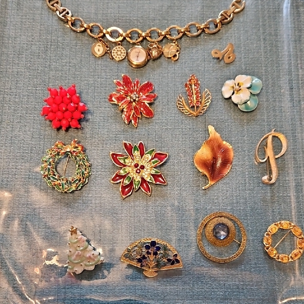 Gold Charm Bracelet with Colorful Enamel Accents